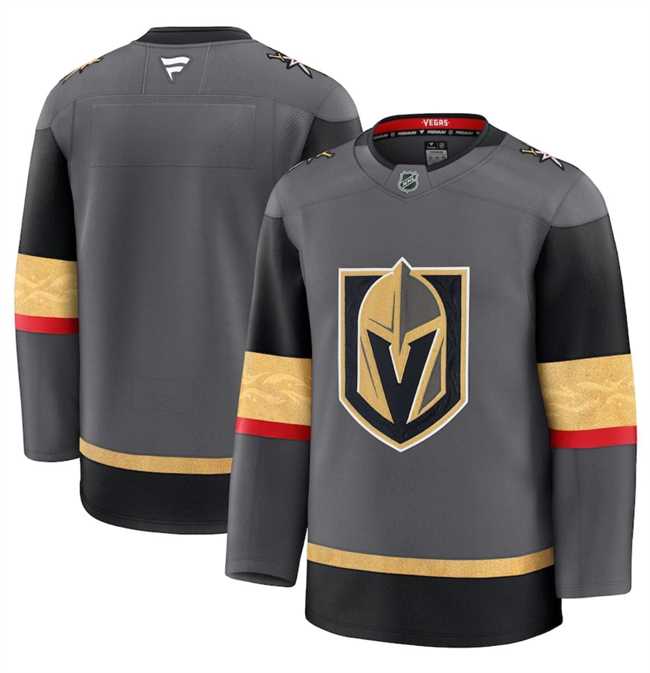 Mens Vegas Golden Knights Blank Grey 2024-25 Alternate Stitched Hockey Jersey Dzhi->->NHL Jersey